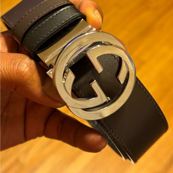 MEN’S REVERSIBLE GUCCI SIGNATURE BELT SIZE 100 EU 40 US - Picture 3 of 9